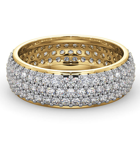 Mens 2ct H/Si Diamond 18K Gold Full Band Ring